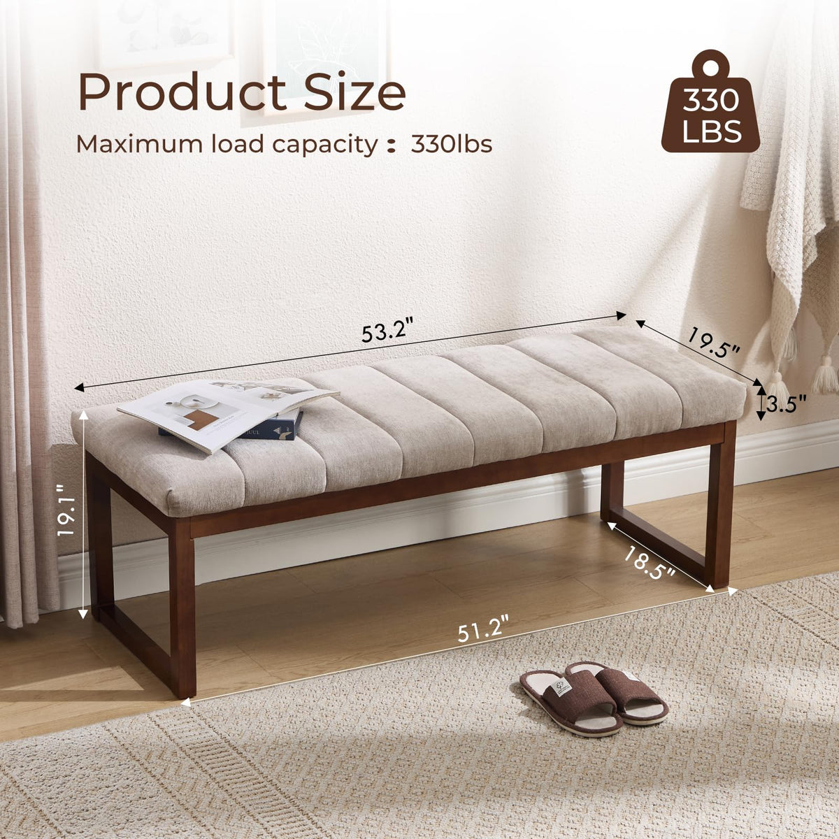 Tufted Chenille Bedroom Bench
