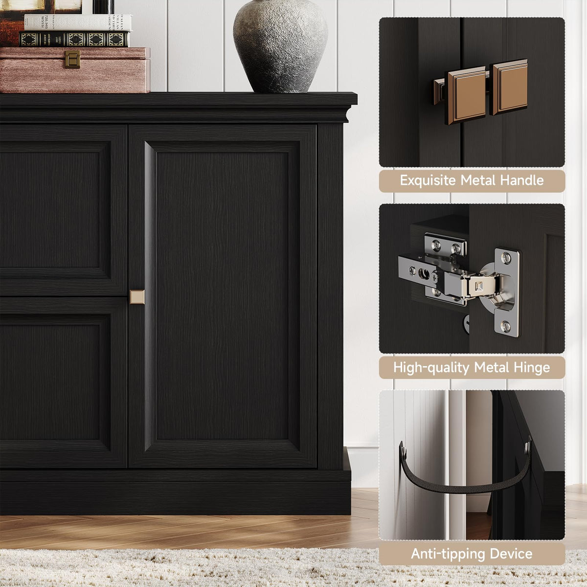 Black Farmhouse Sideboard