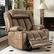 Brown Power Lift Recliner with Massage & Heat