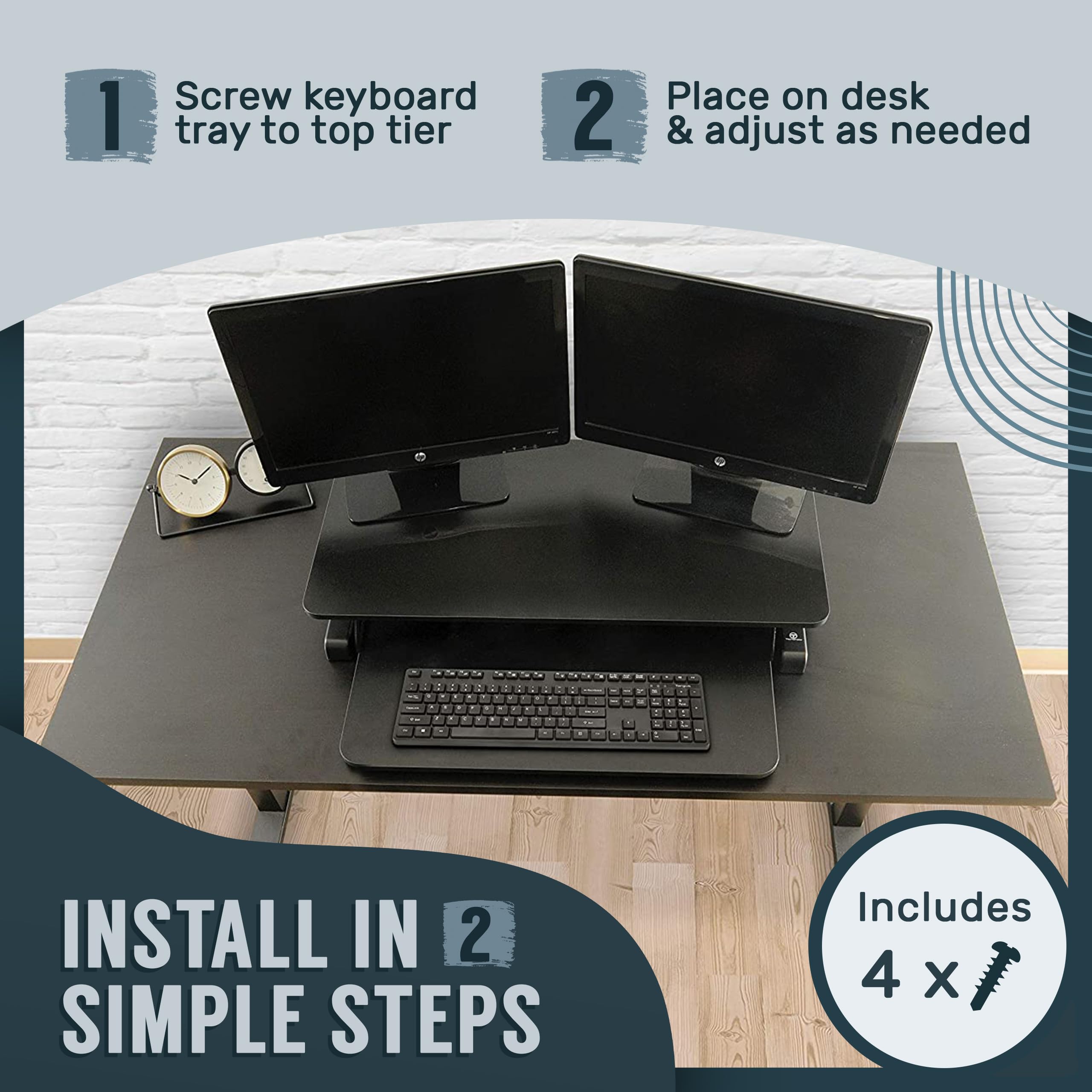 Standing Desk Converter with Keyboard Tray