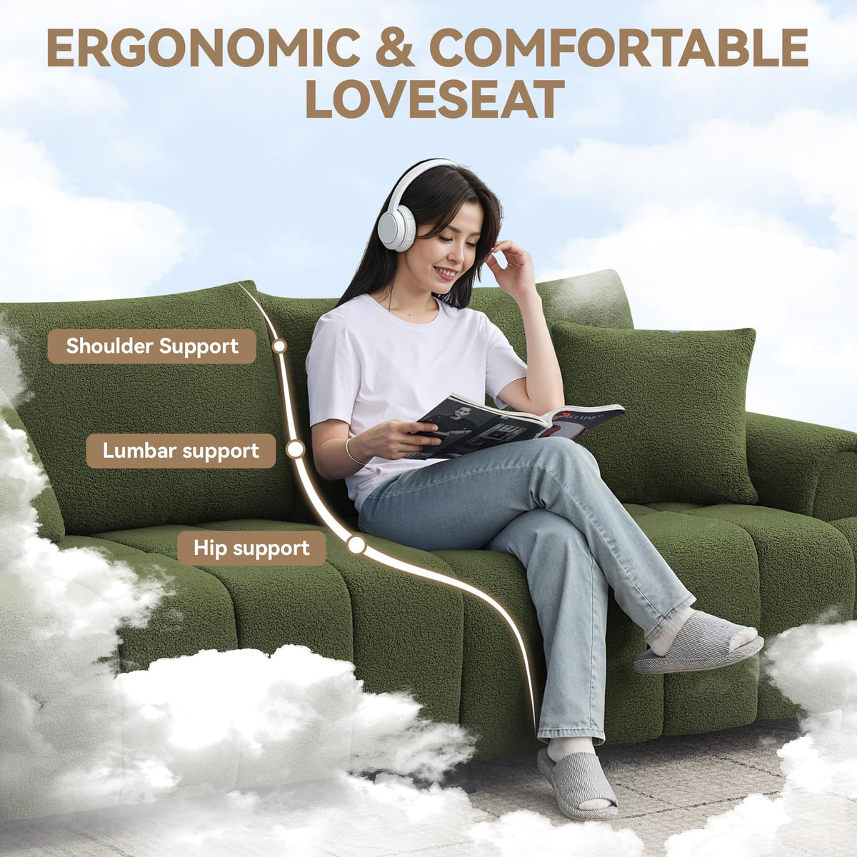 Boucle 3-Seater Sofa