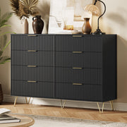 Modern Fluted 8-Drawer Dresser, 55" Wide