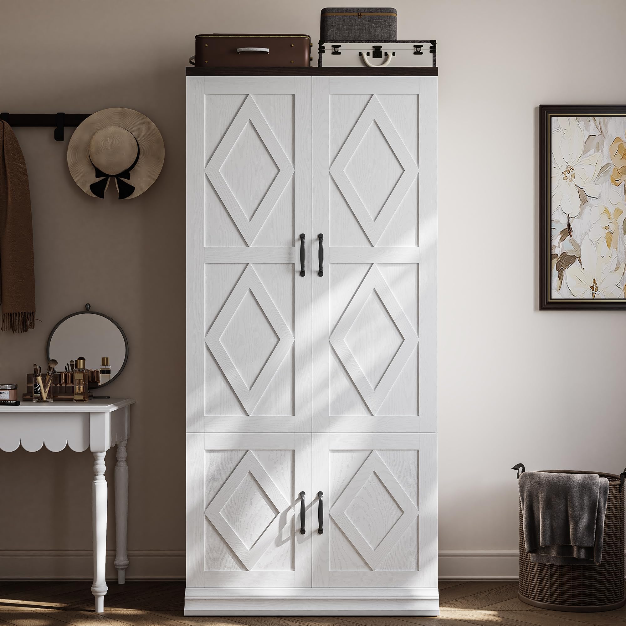 Wardrobe Closet with Doors & 5 Shelves