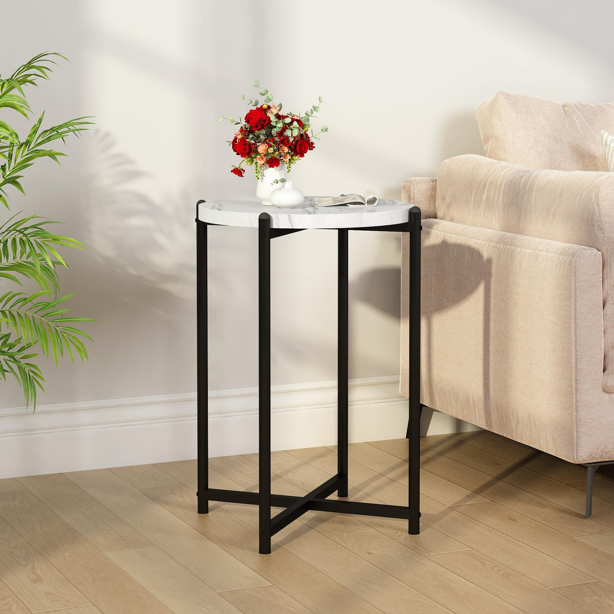 Coffee Table Set Of 3, Marble Tabletop,Coffee Tables For Living Room,Office