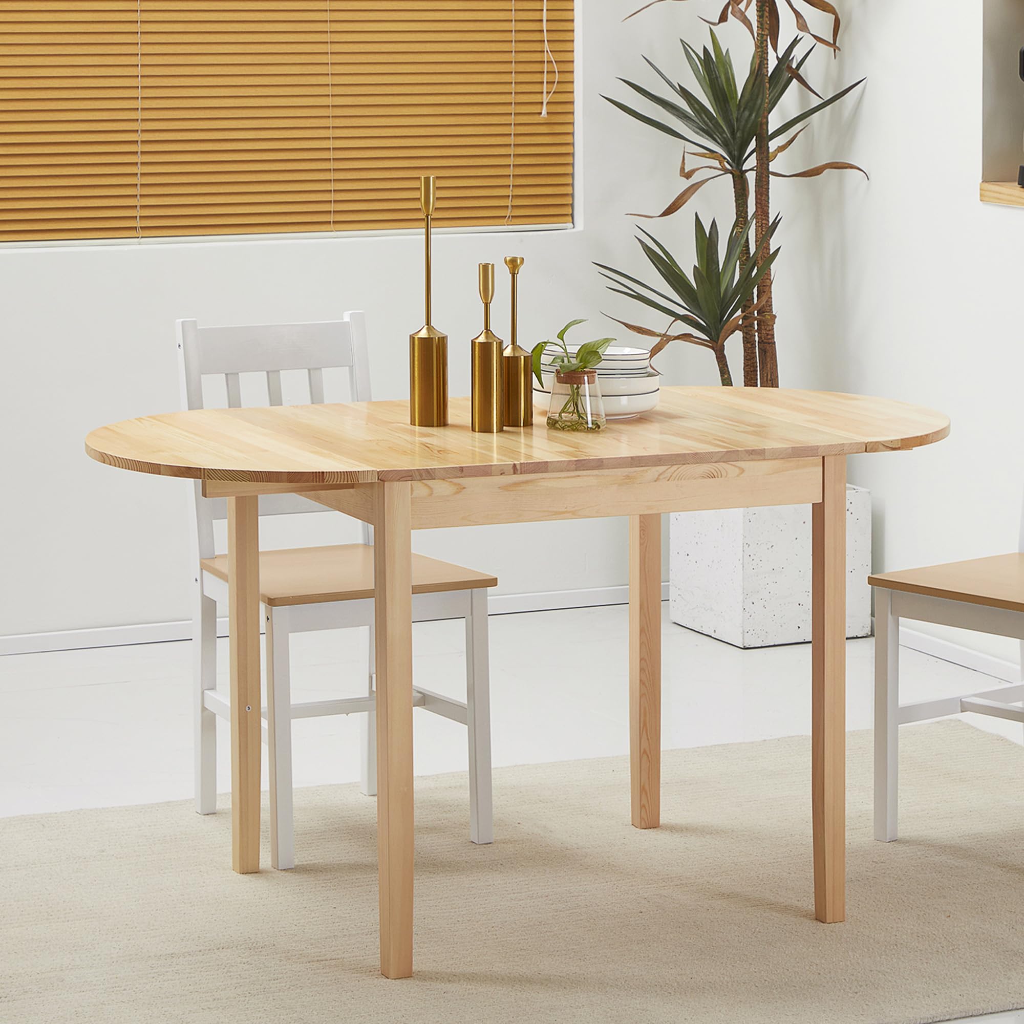 Drop Leaf Dining Table, Solid Wood, Seats 4–6
