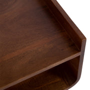 Kate and Laurel Quilby Mid-Century Living Room Side Table with Storage, 18 x 14 x 27, Walnut Brown, Wooden Bedroom Nightstand with Tapered Legs and Bedside Table Storage