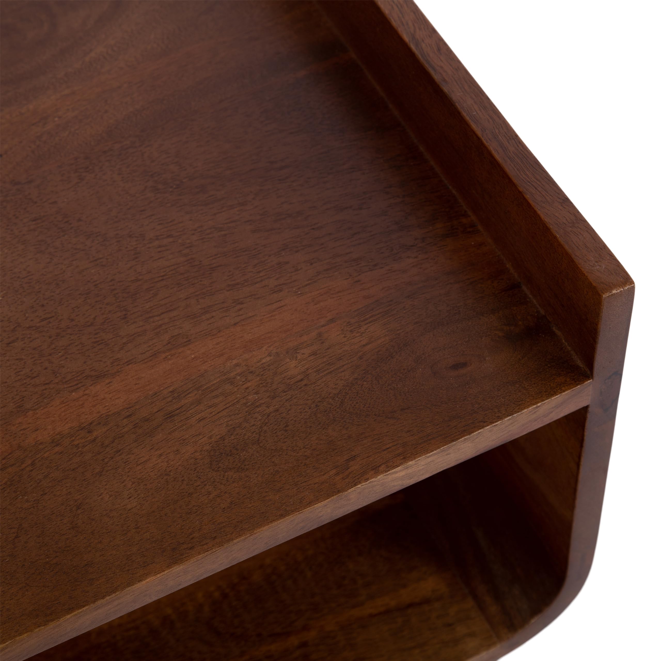 Kate and Laurel Quilby Mid-Century Living Room Side Table with Storage, 18 x 14 x 27, Walnut Brown, Wooden Bedroom Nightstand with Tapered Legs and Bedside Table Storage