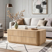 Fluted Coffee Table with Drawers