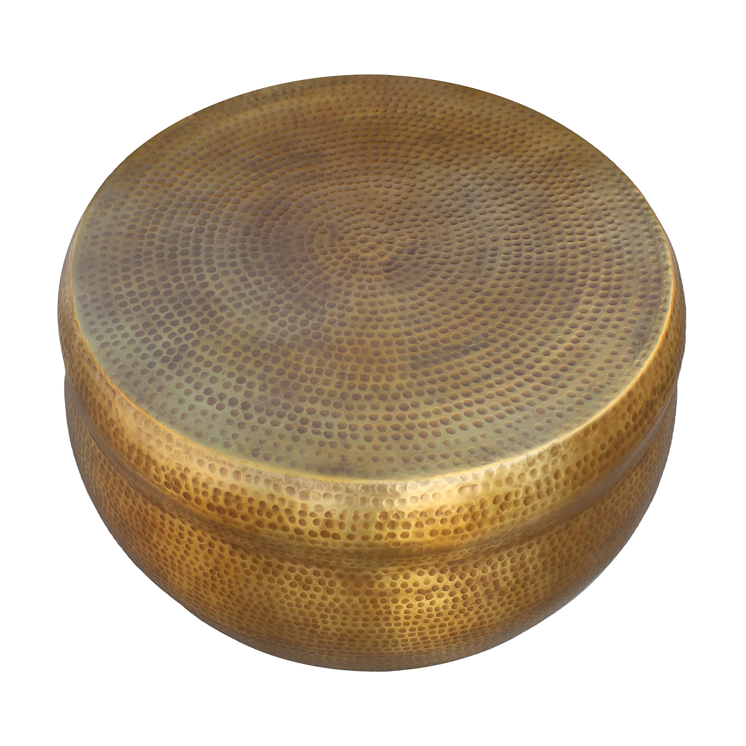 Round Antique Brass Coffee Table – 32 Inch