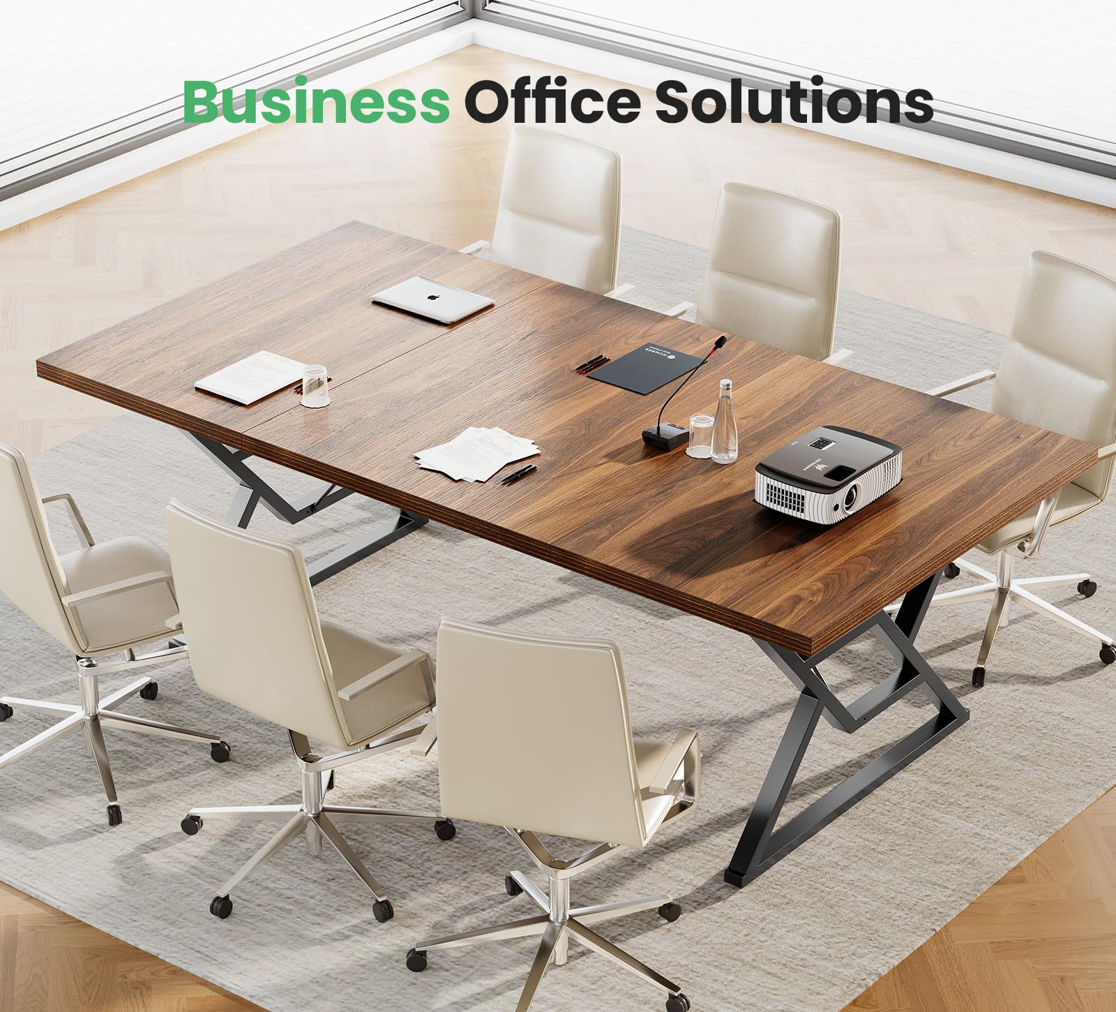 70.8" Large Executive Desk with Metal Legs