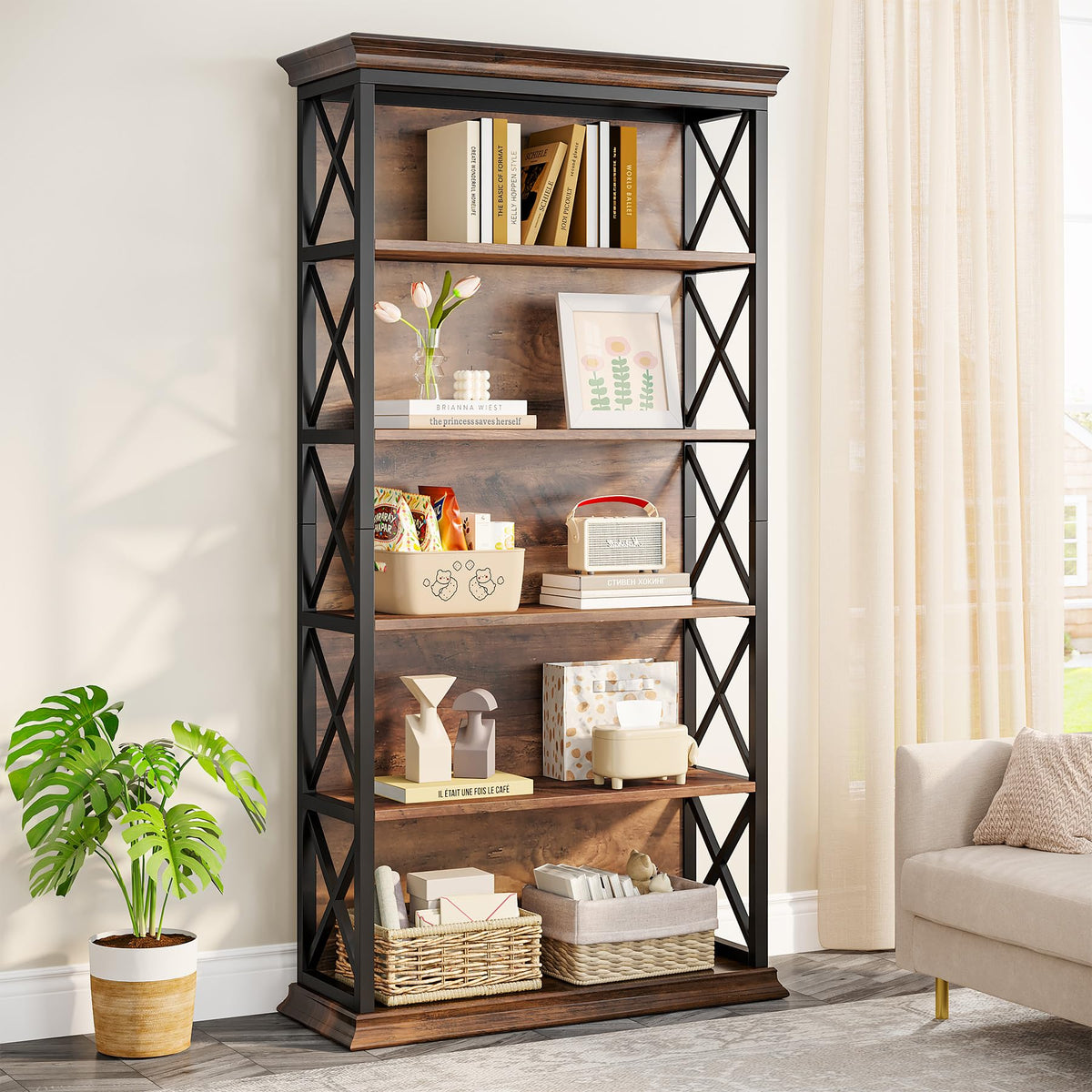 5-Shelf Industrial Bookcase