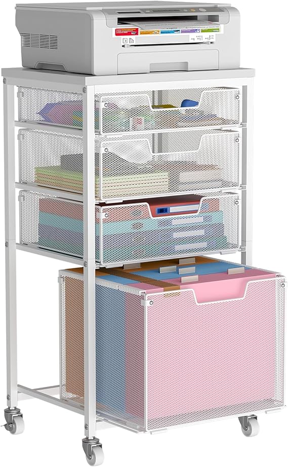 Rolling File Cabinet with 4 Drawers