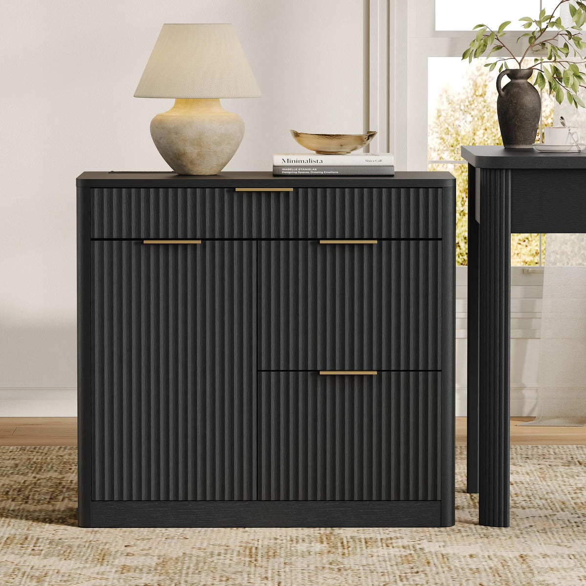 3-Drawer Filing Cabinet with Power Outlets
