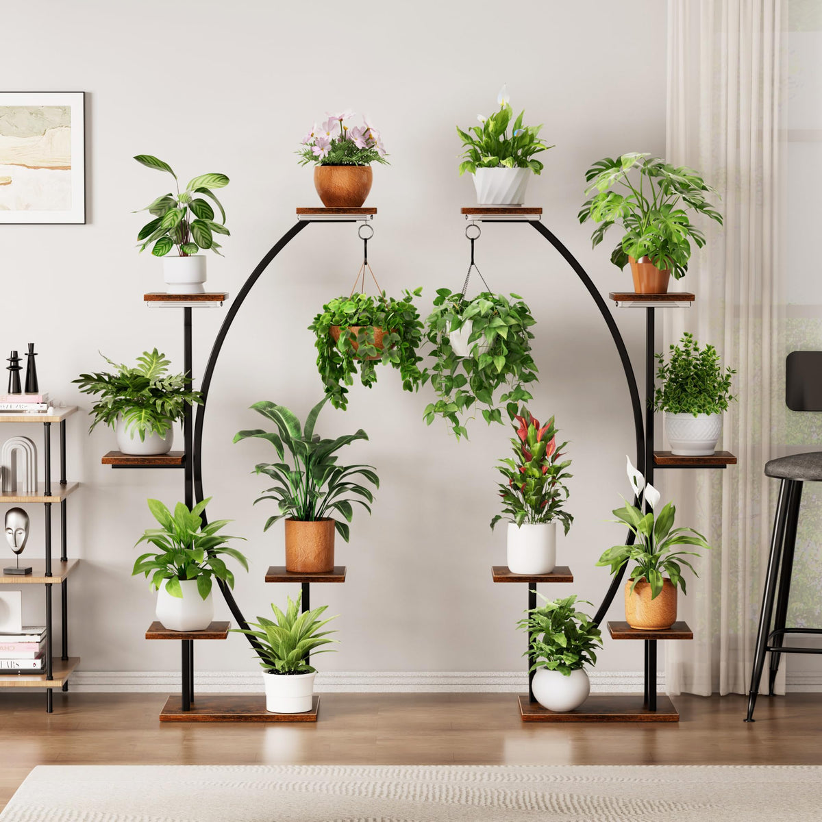 2 Pack Plant Stand Indoor with Grow Lights, 12 Tiered Corner Plant Shelf