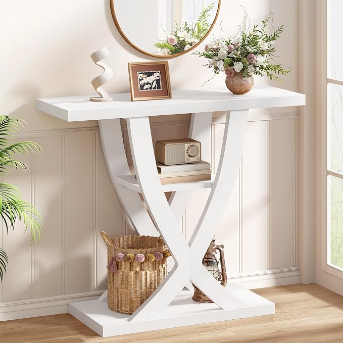 Black 3-Tier Console Table