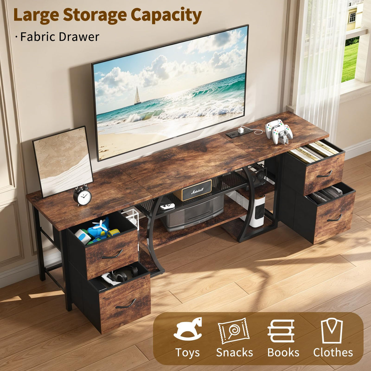LED TV Stand with Power Outlets