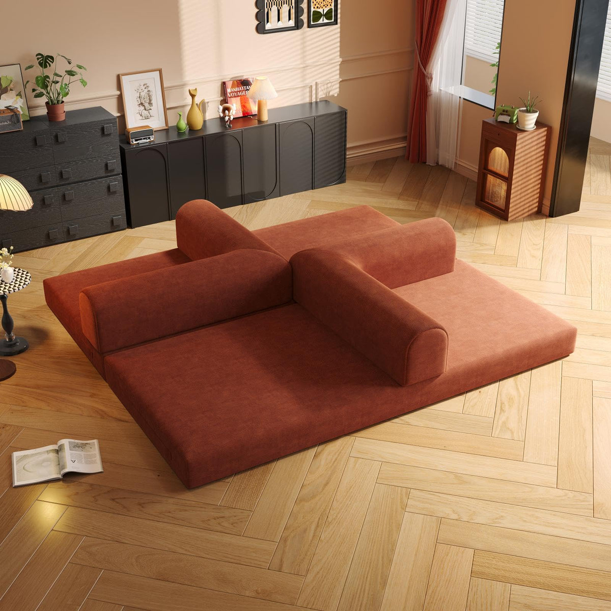 Convertible Corduroy Sofa Bed