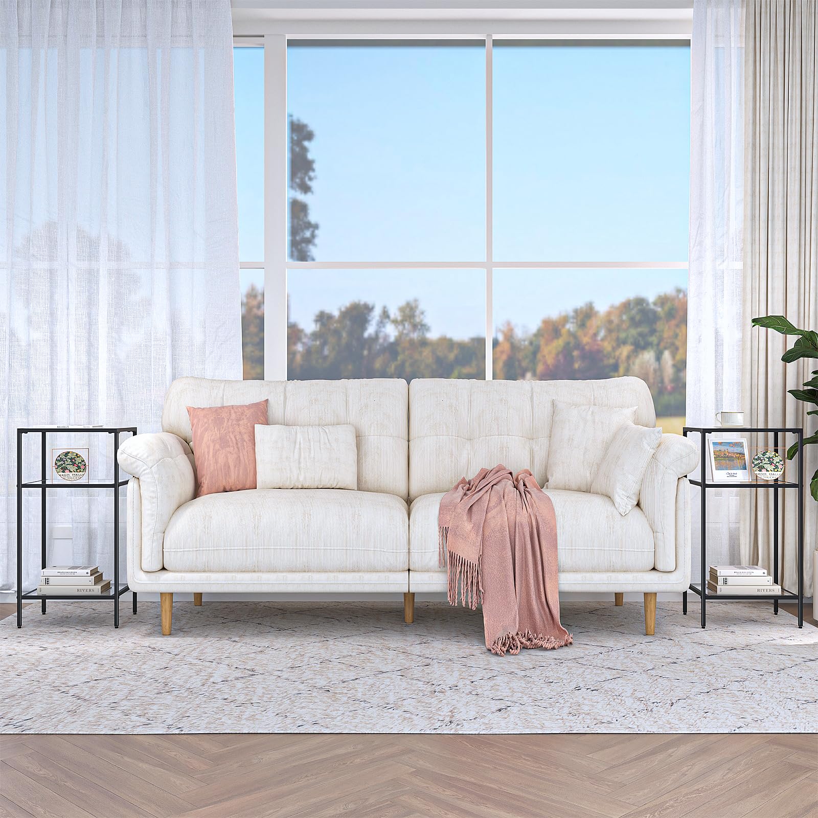 3-Tier Glass Side Table Set of 2