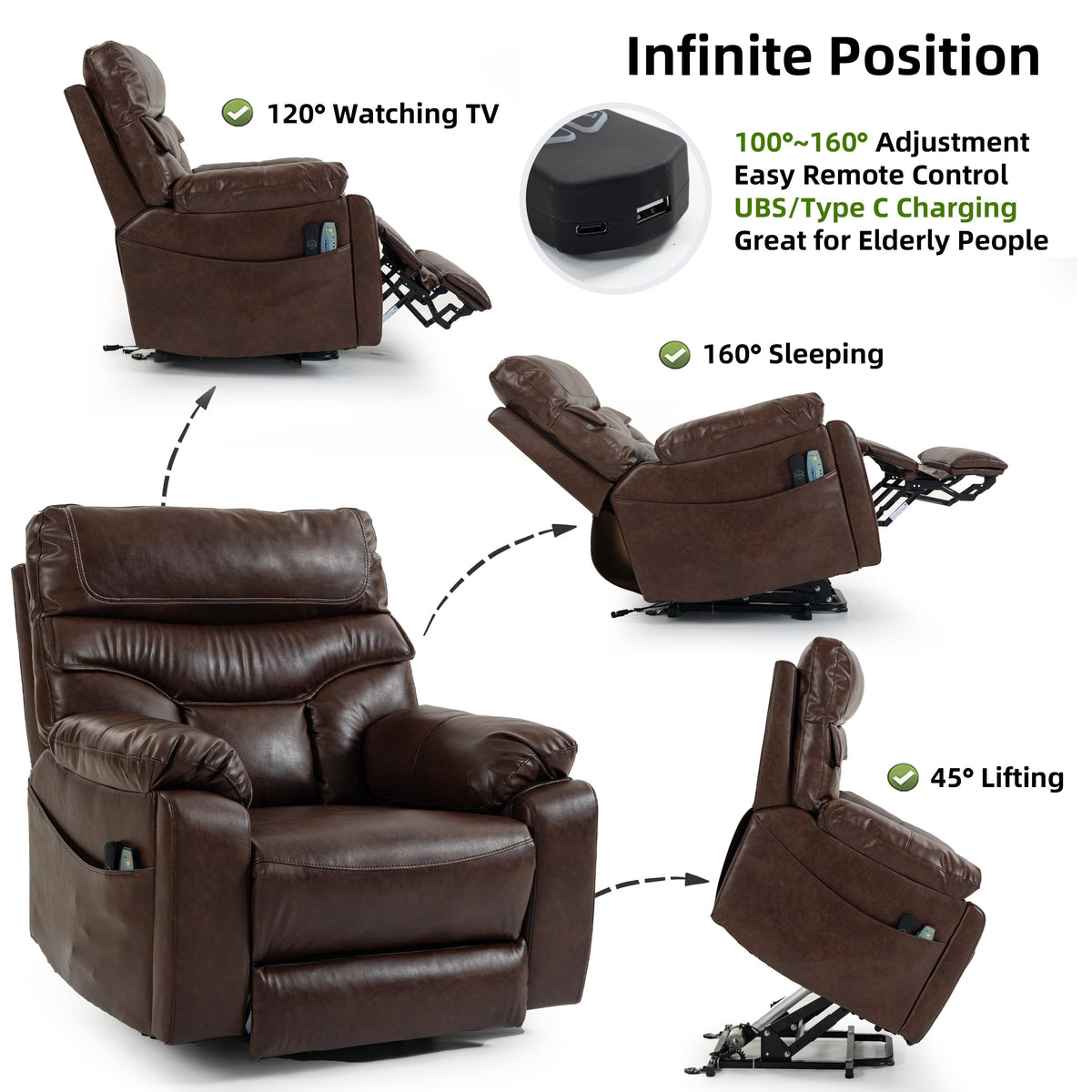 400LBS Oversized Power Lift Recliner with Extended Footrest For Big/Tall