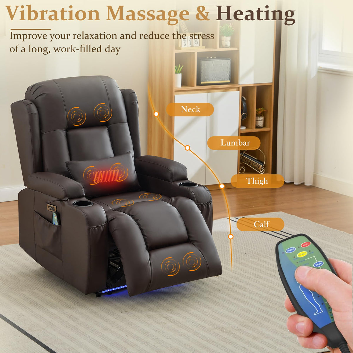Power Recliner with Massage and Heat