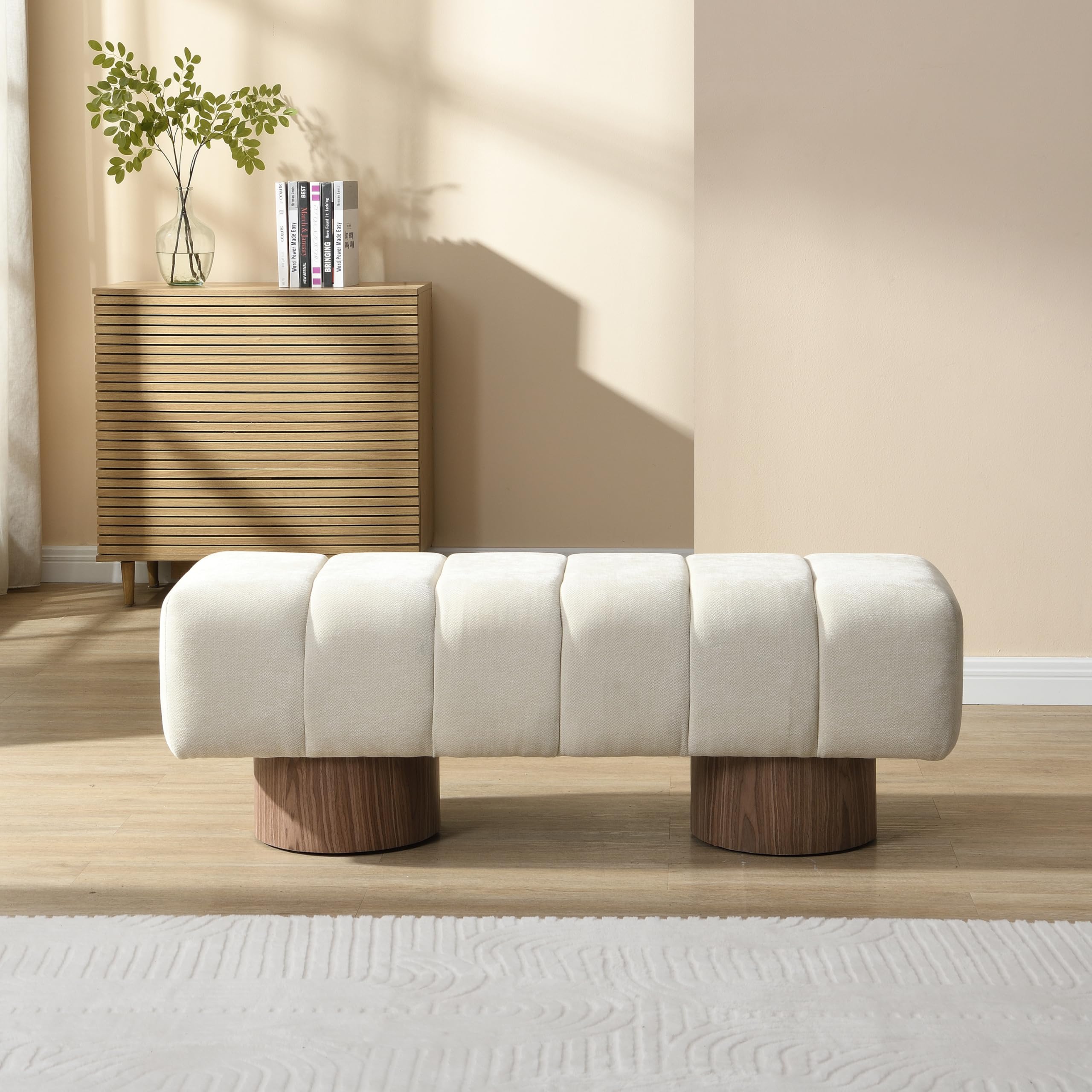 50" Chenille Fabric Dining Bench