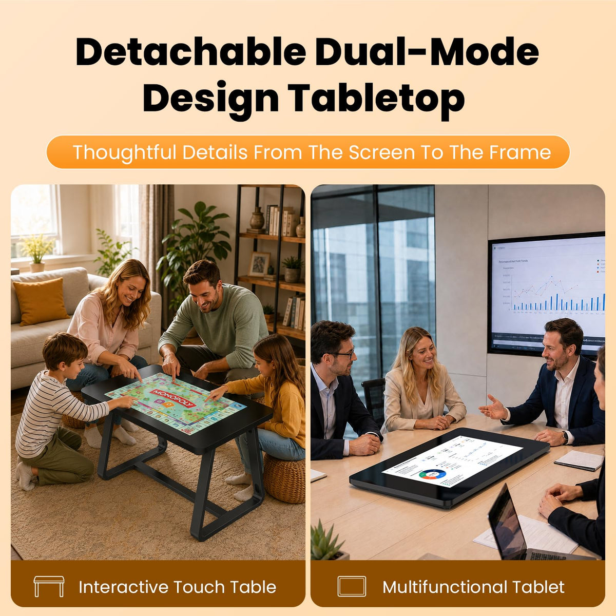 KEVZEZY 32-Inch Game Table, Touchscreen Board Game Table for Entertainment