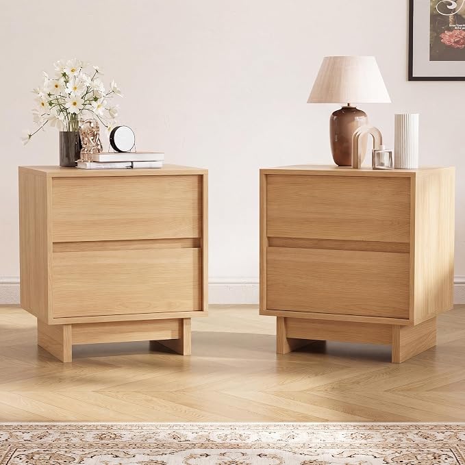 Walnut Nightstands Set of 2