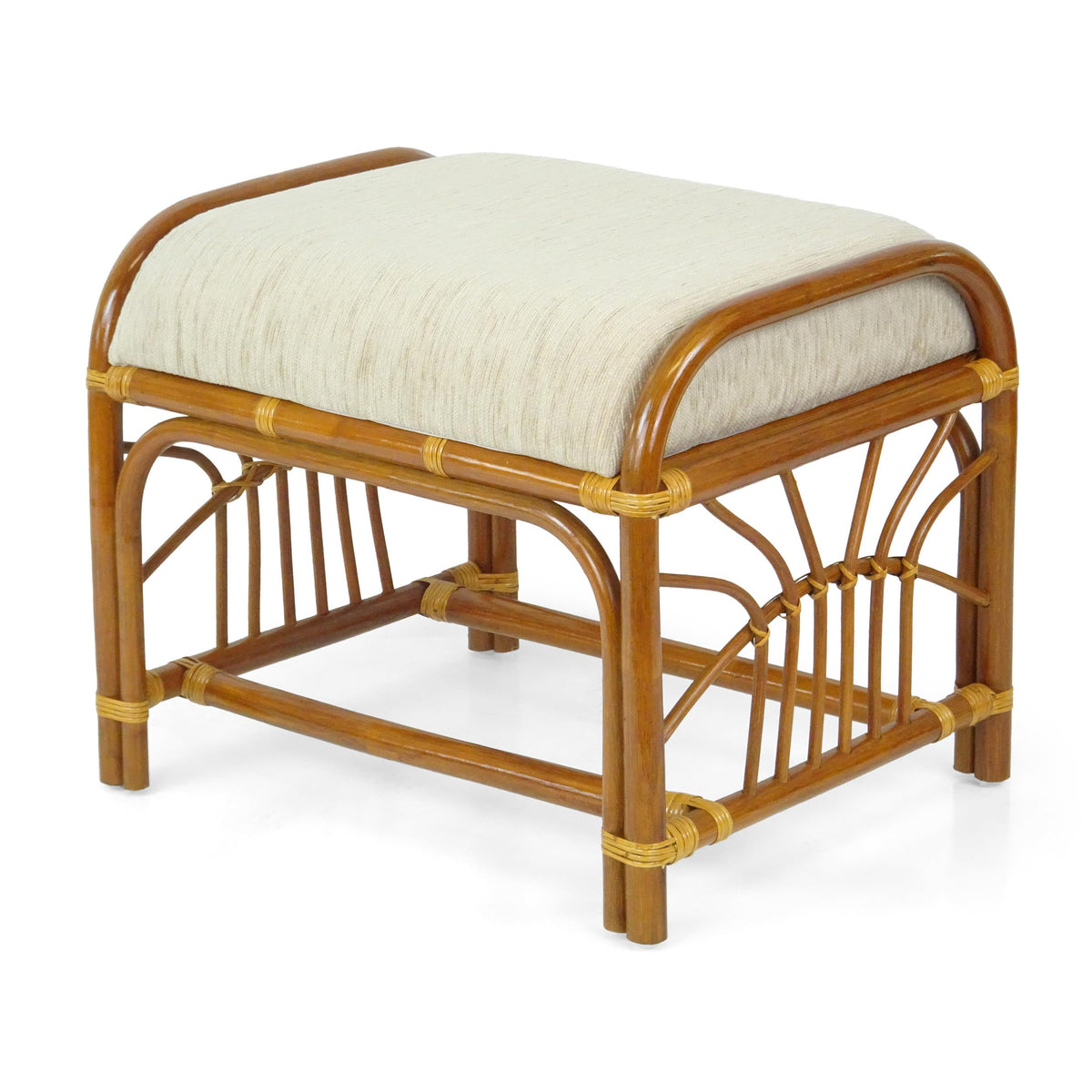 Rattan Ottoman with Cushion