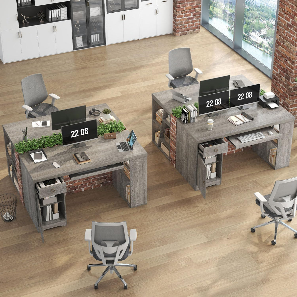Computer Desk with Keyboard Tray