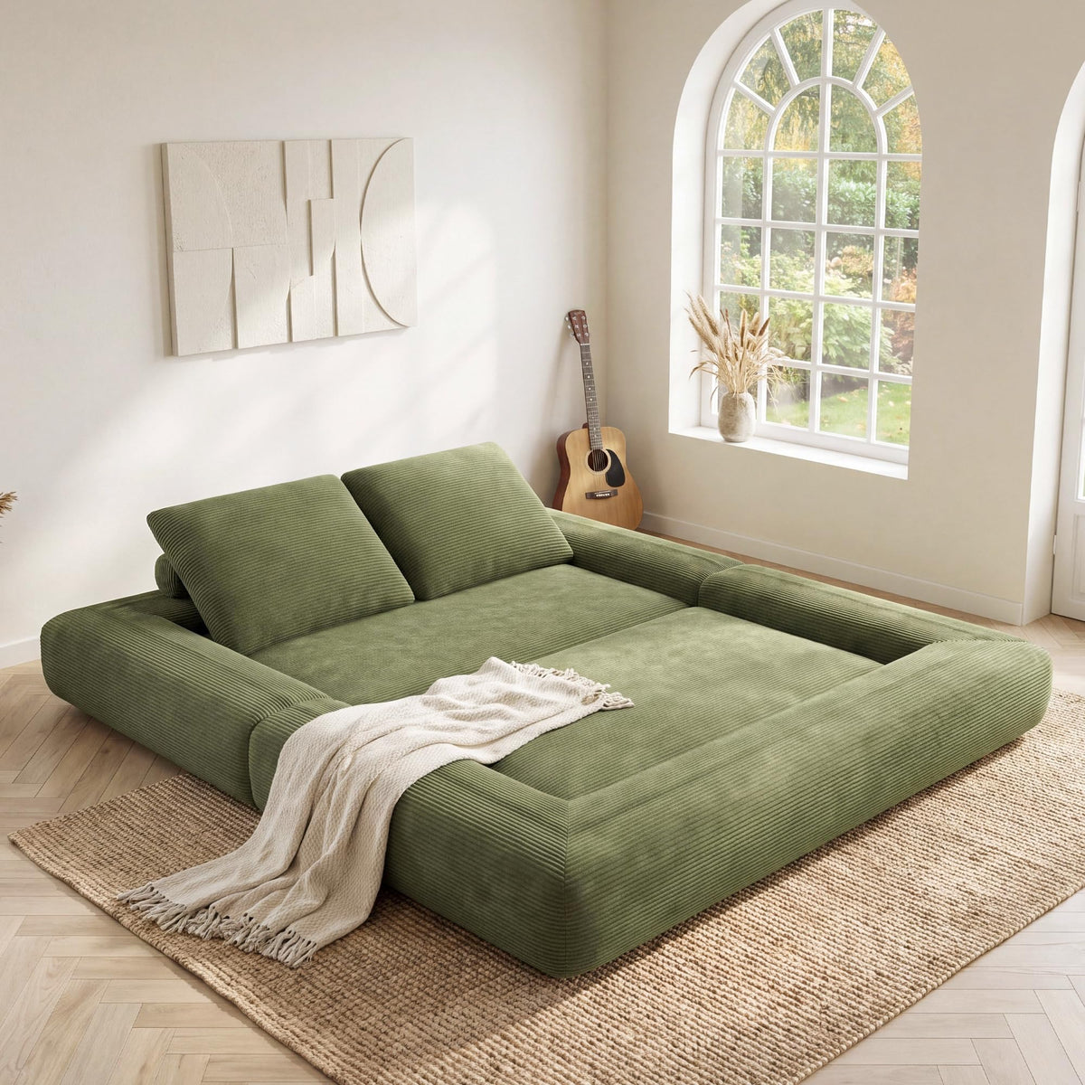 Corduroy Convertible Sleeper Sofa