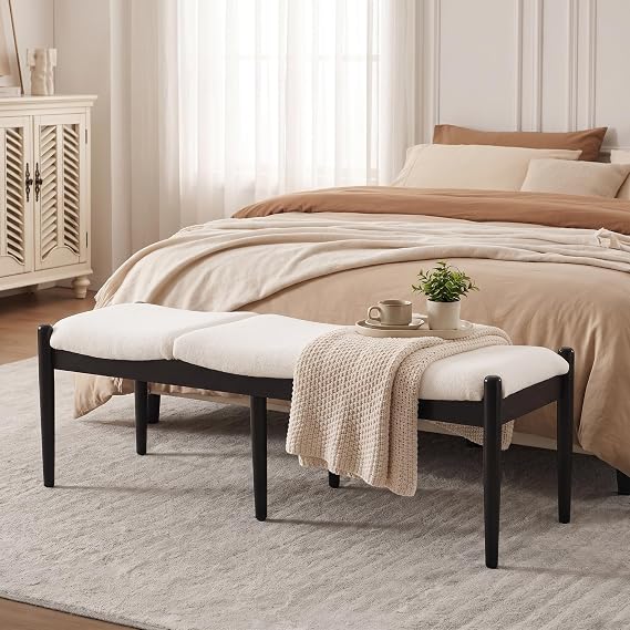 Green Chenille Upholstered Bench