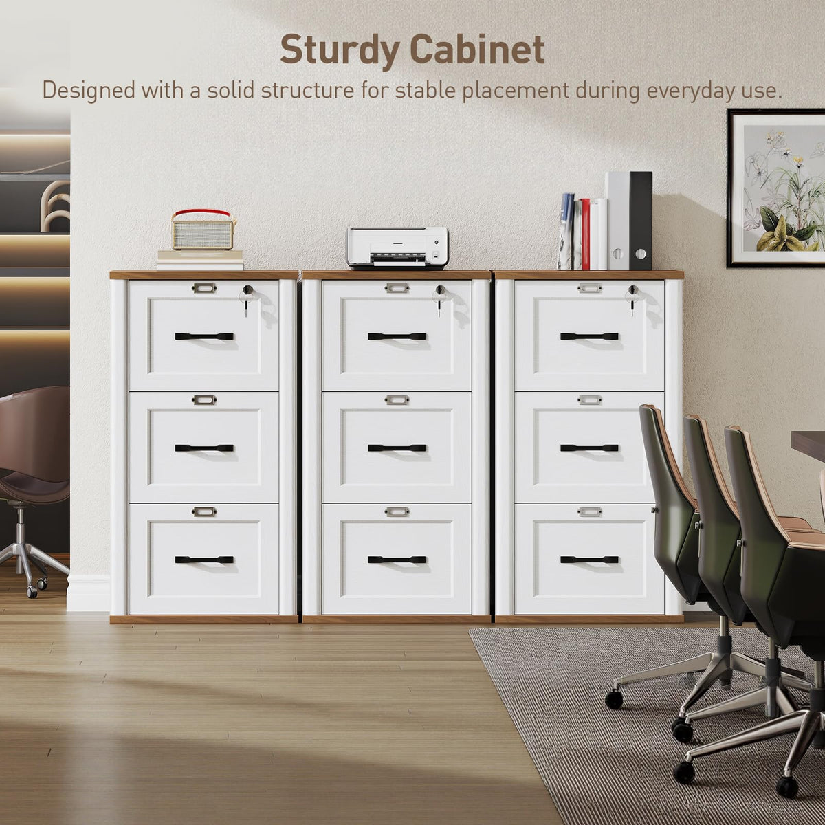 3-Drawer Locking File Cabinet
