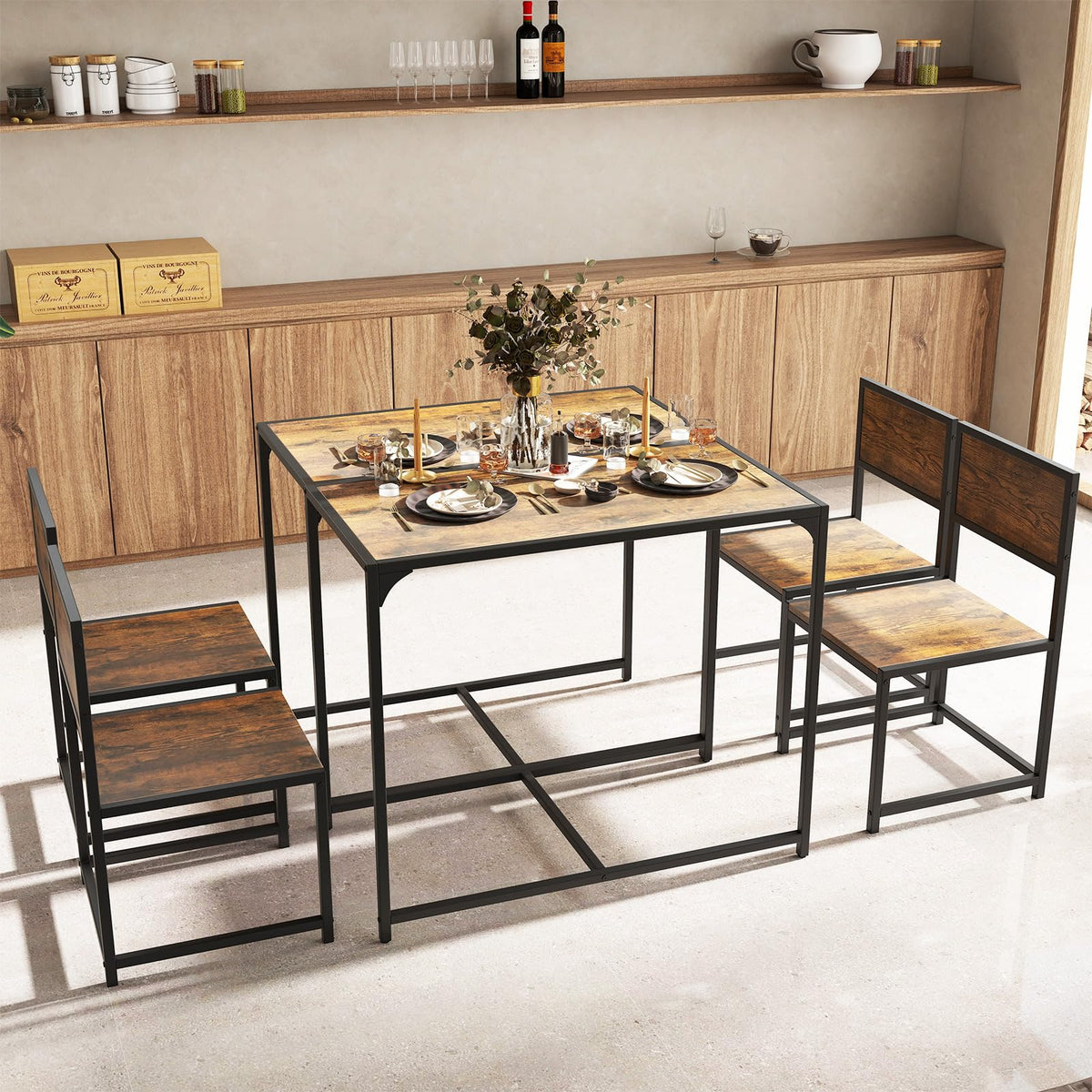 3-Piece Industrial Dining Set