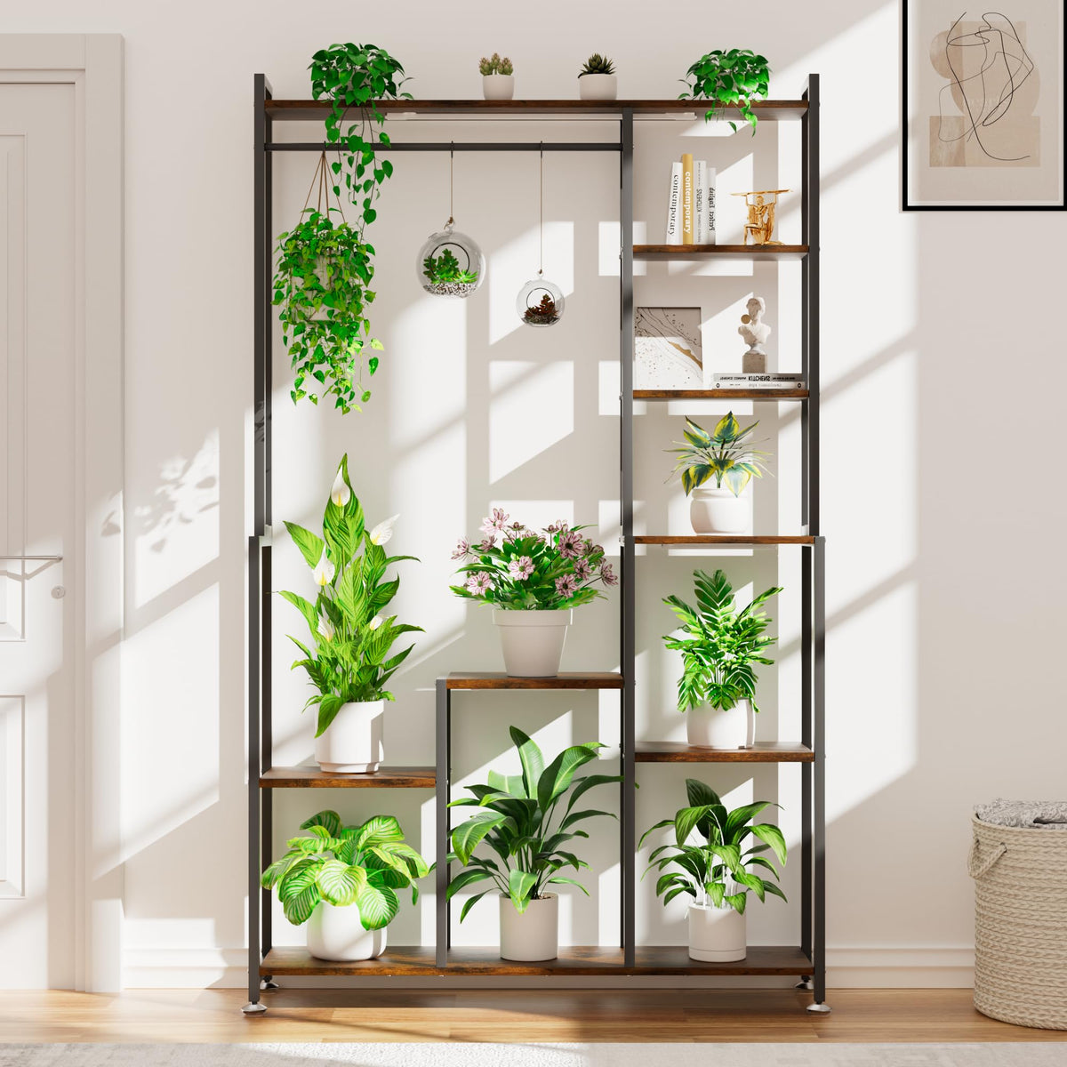 CODACE Plant Stand Indoor with Grow Light - 71 Inches Tall Plant Shelf