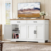 Buffet Cabinet with Storage, 4 Doors & 2 Drawers