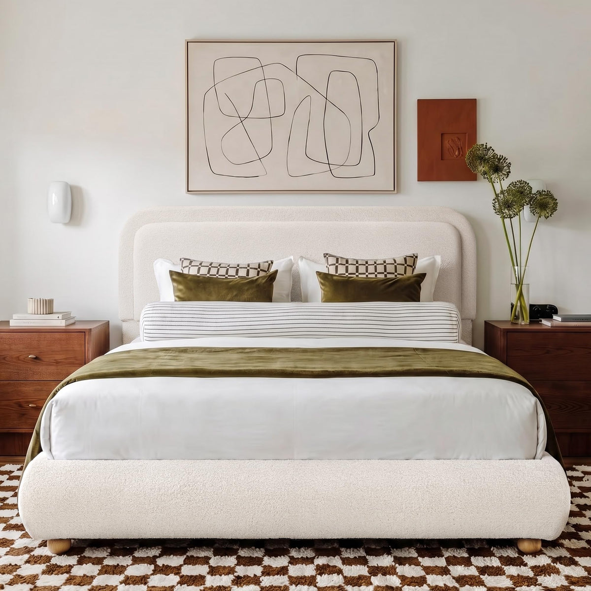 Full Boucle Bed Frame