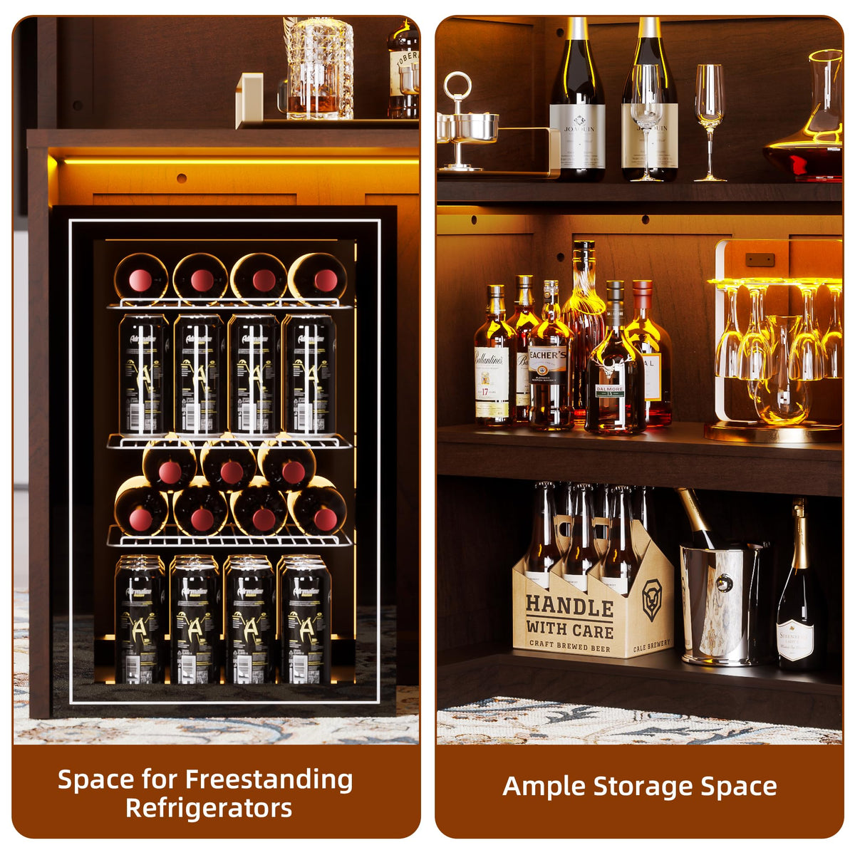 L-Shaped Corner Bar Cabinet