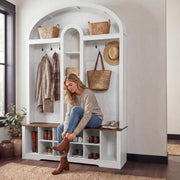 Arched Hall Tree with Shoe Storage & Bench