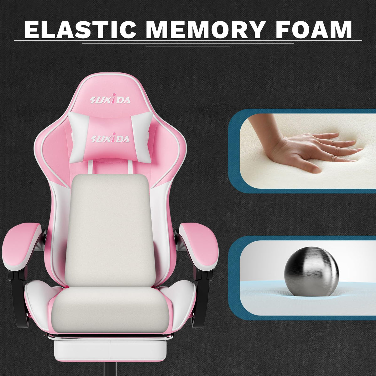 Pocket Spring Gaming Chair with Footrest