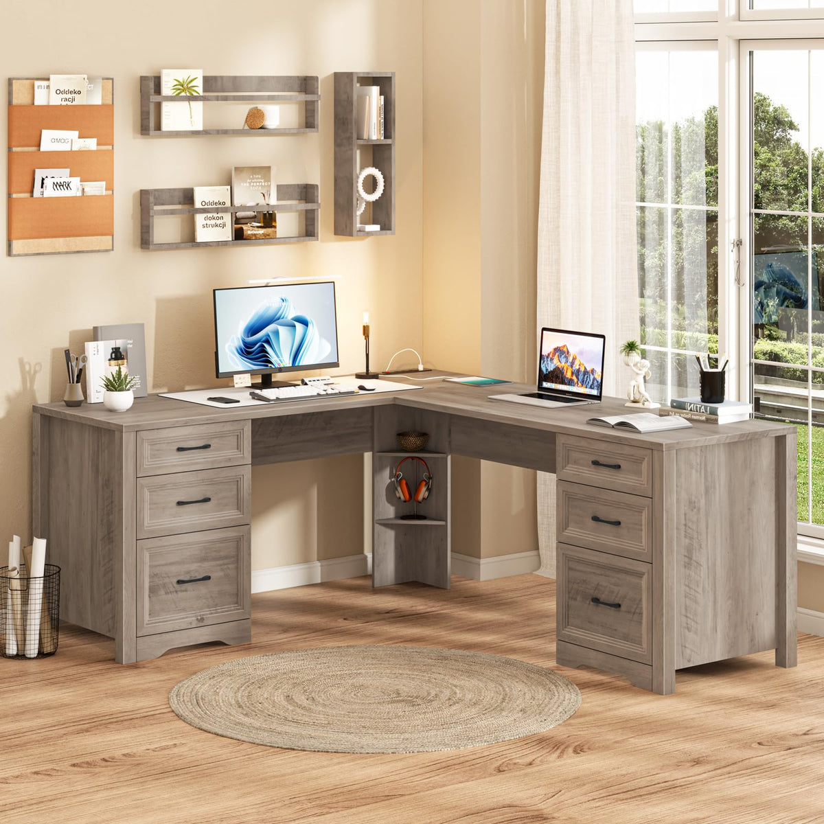 L-Shaped Farmhouse Desk