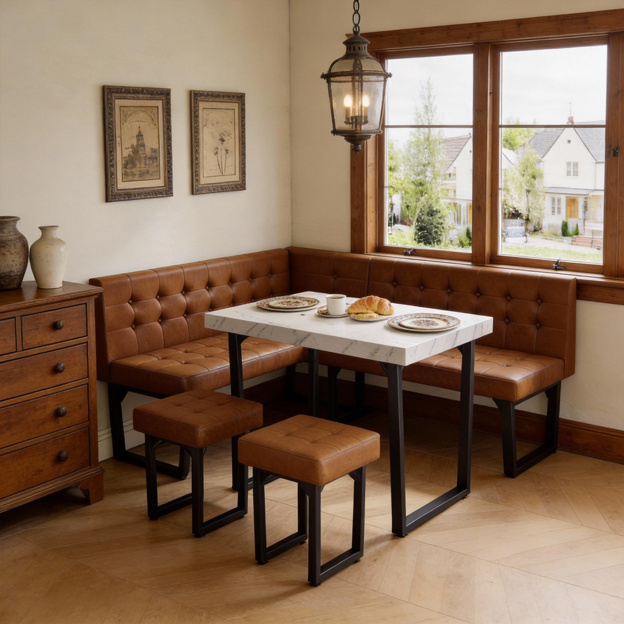 5-Piece Corner Bench Dining Table Set
