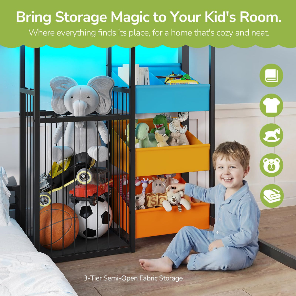 L-Shaped Twin Bunk Bed with Storage