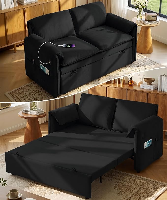 Green Velvet Sleeper Loveseat