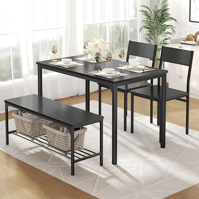 Dining Table Set with Bench – 3 or 4 Piece