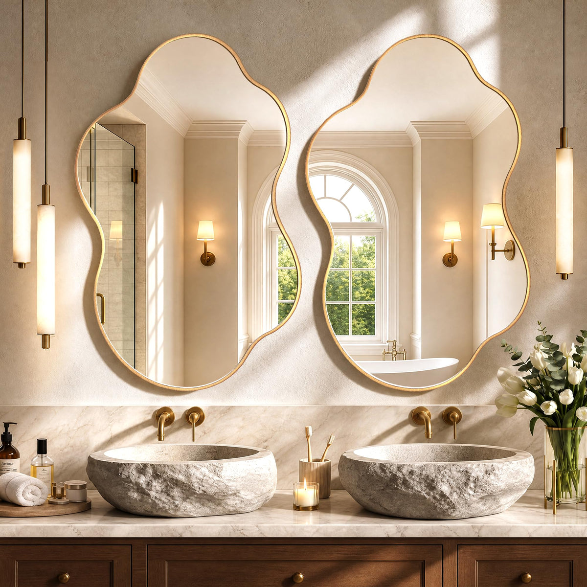 Gold Asymmetrical Wall Mirror