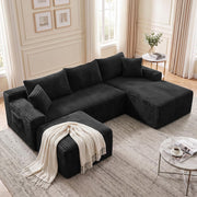 U-Shape Corduroy Modular Sectional Sofa