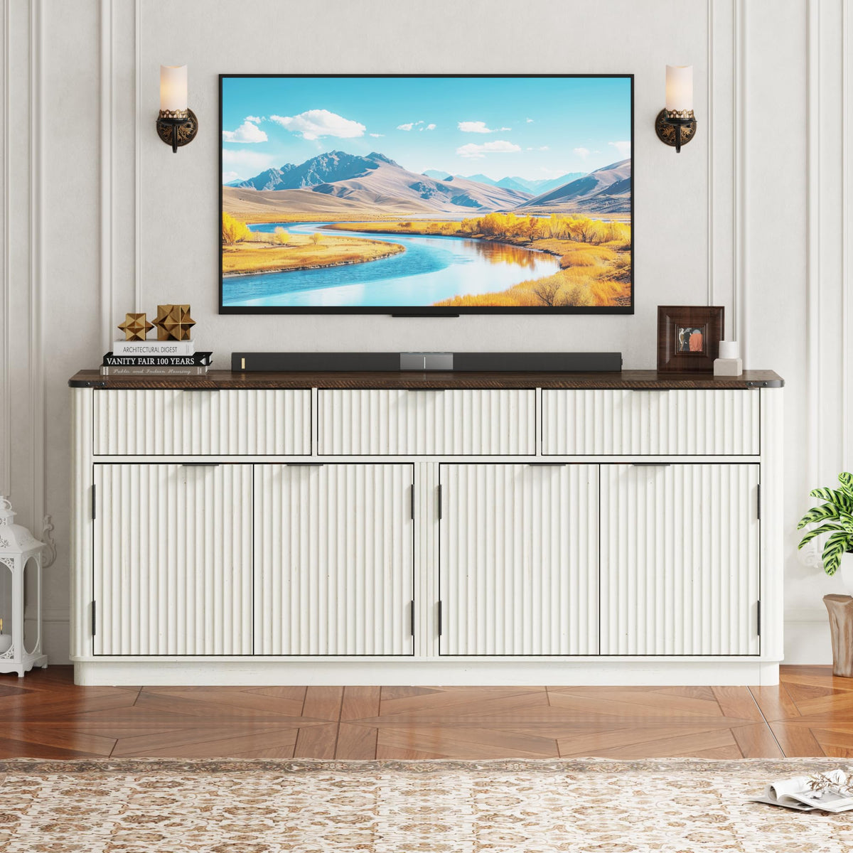 Fluted Sideboard with Drawers