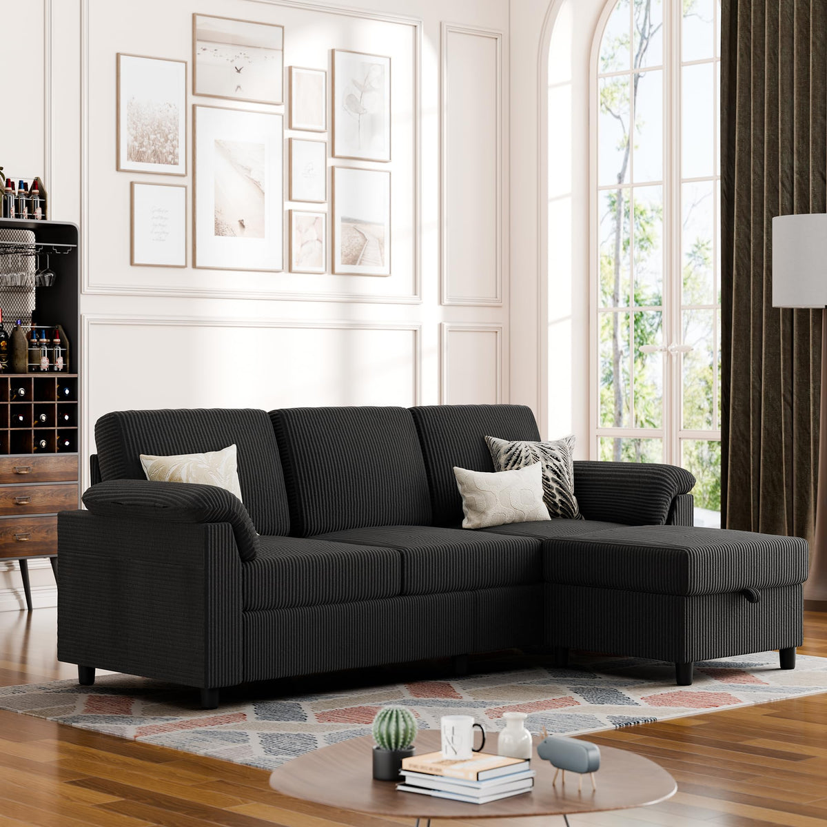 Reversible L-Shaped Sectional Sofa