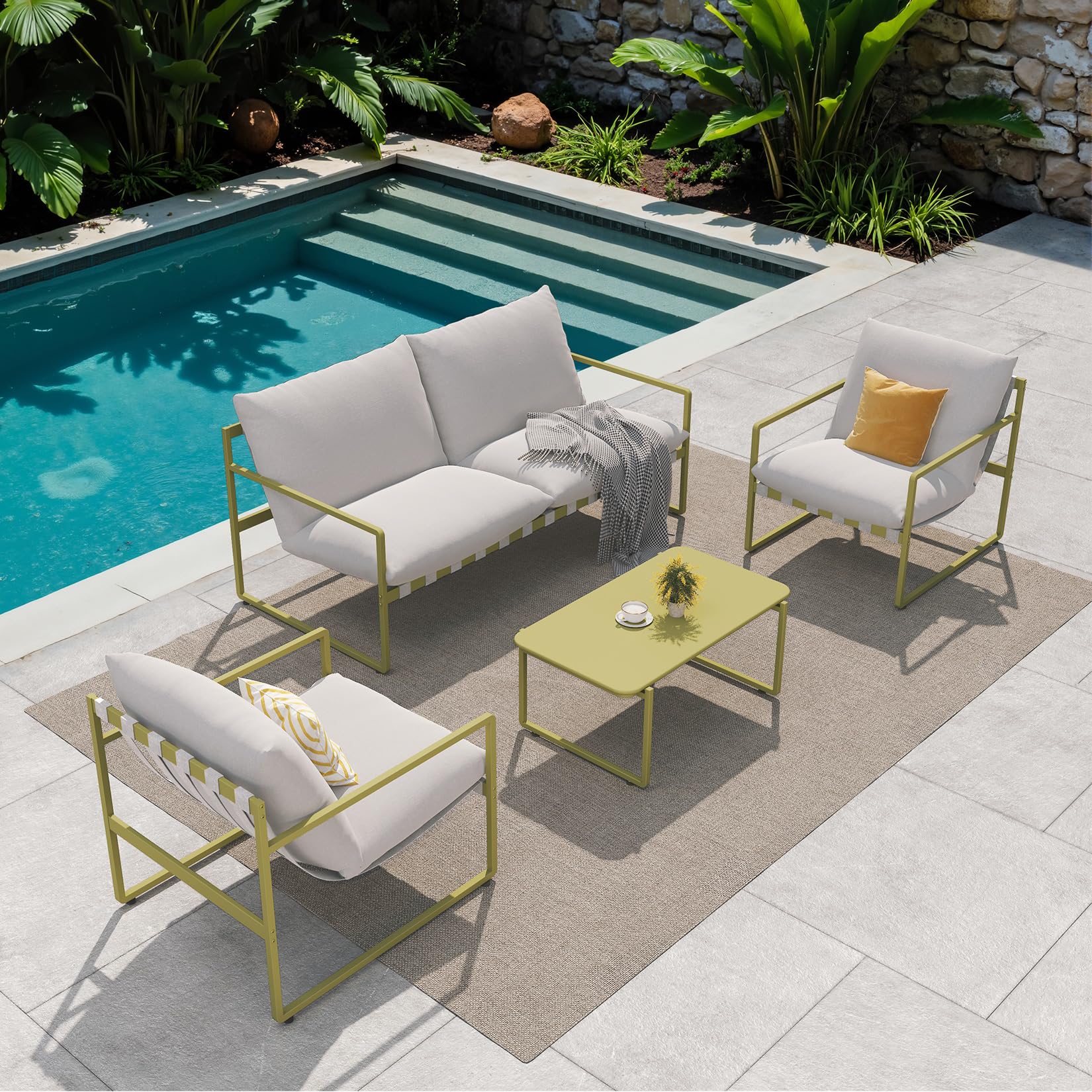 4-Piece Outdoor Patio Conversation Set