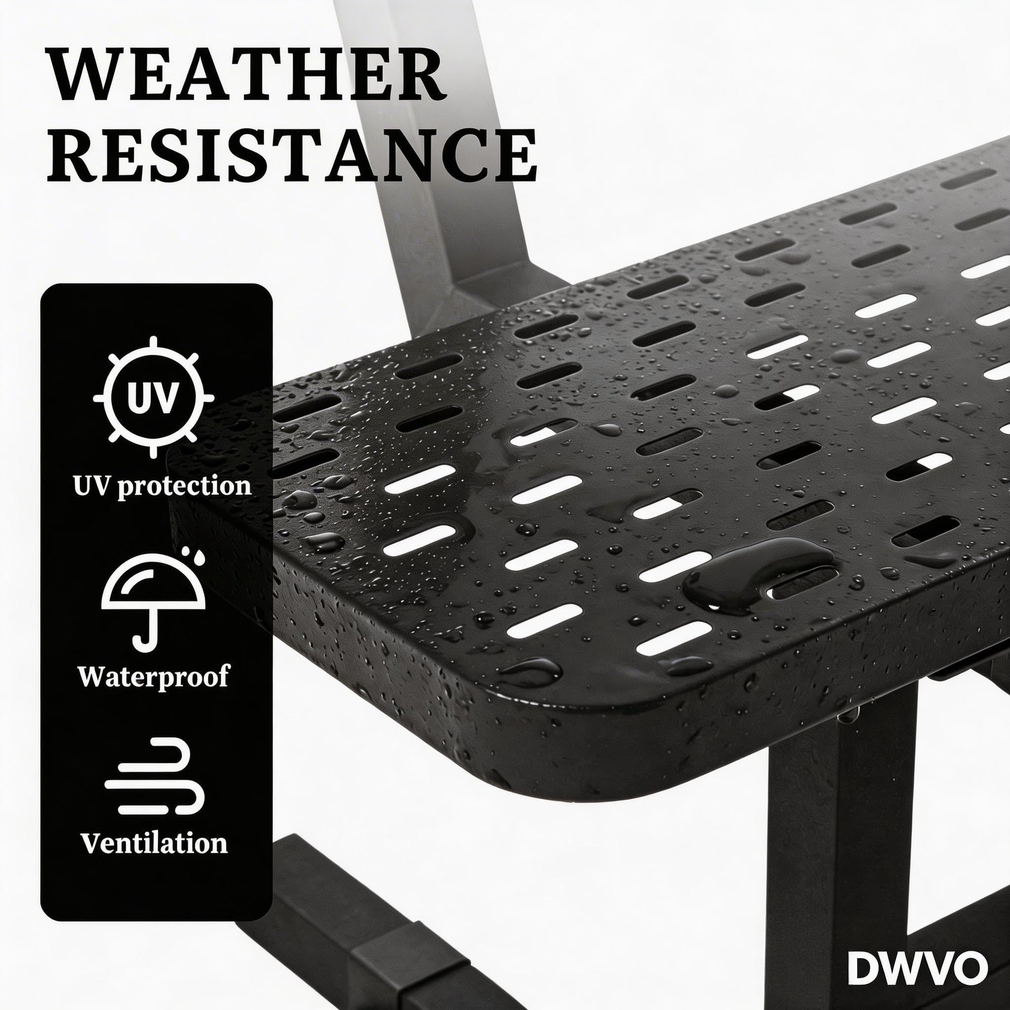 6 ft Heavy Duty Outdoor Metal Park Bench with Back